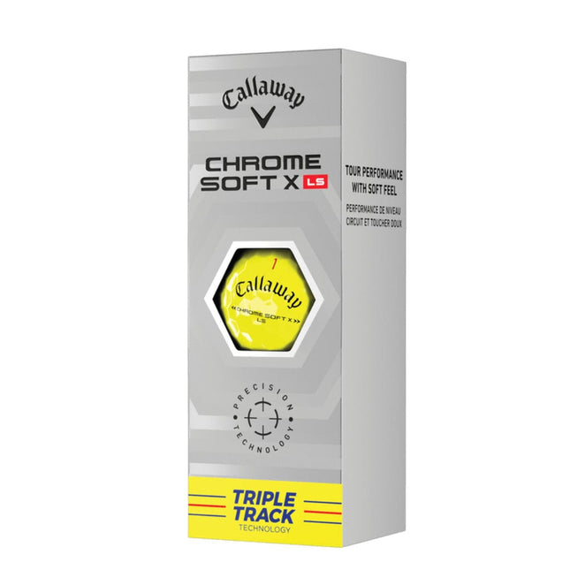 Callaway Chrome Soft X LS golfballen geel sleeve