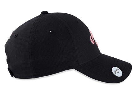 callaway ladies golf stitch magnet cap zwart roze