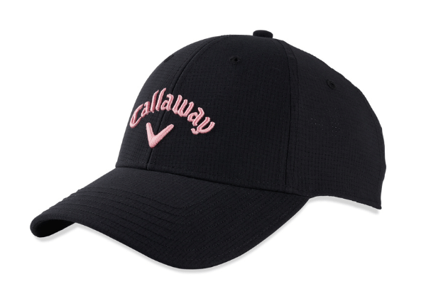 callaway ladies stitch magnet golf cap zwart roze