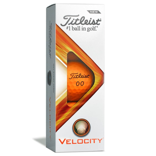 titeist velocity matte oranje golfballen sleeve