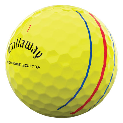 Callaway Chrome Soft Triple Track golfballen geel bedrukkne