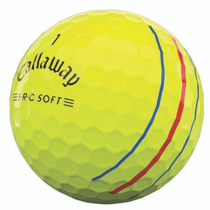 callaway erc soft triple track golfbal geel bedrukken