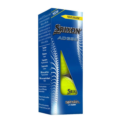 Srixon ad333 golfballen geel bedrukken sleeve