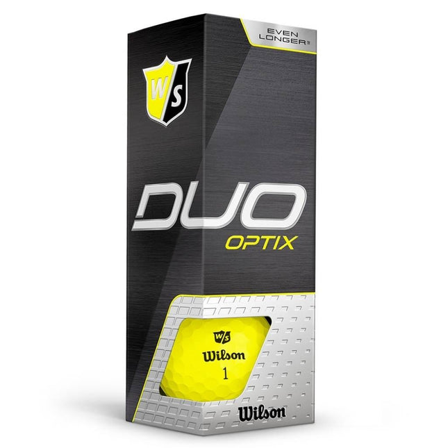 Wilson Duo Optix golfballen geel sleeve
